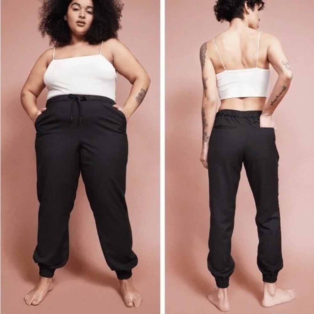 Wildfang Empower Drawstring Jogger Pants Women’s Black Tapered Casual